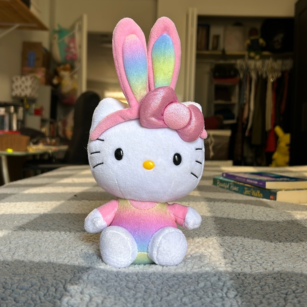 Hello Kitty by Sanrio Easter Bunny Ears 6- inch TY Beanie baby - no hang tag